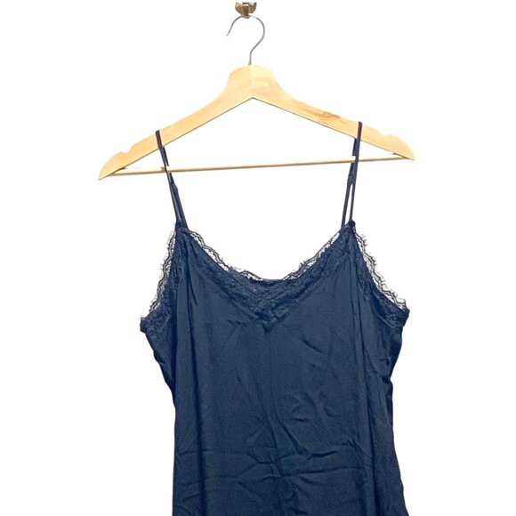 Express Y2K Lace Trim Slip Dress Black Size L Minimalist Fairy Whimsigoth Boho - Picture 4 of 12